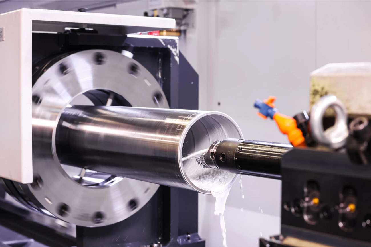 Bore machining tools at work