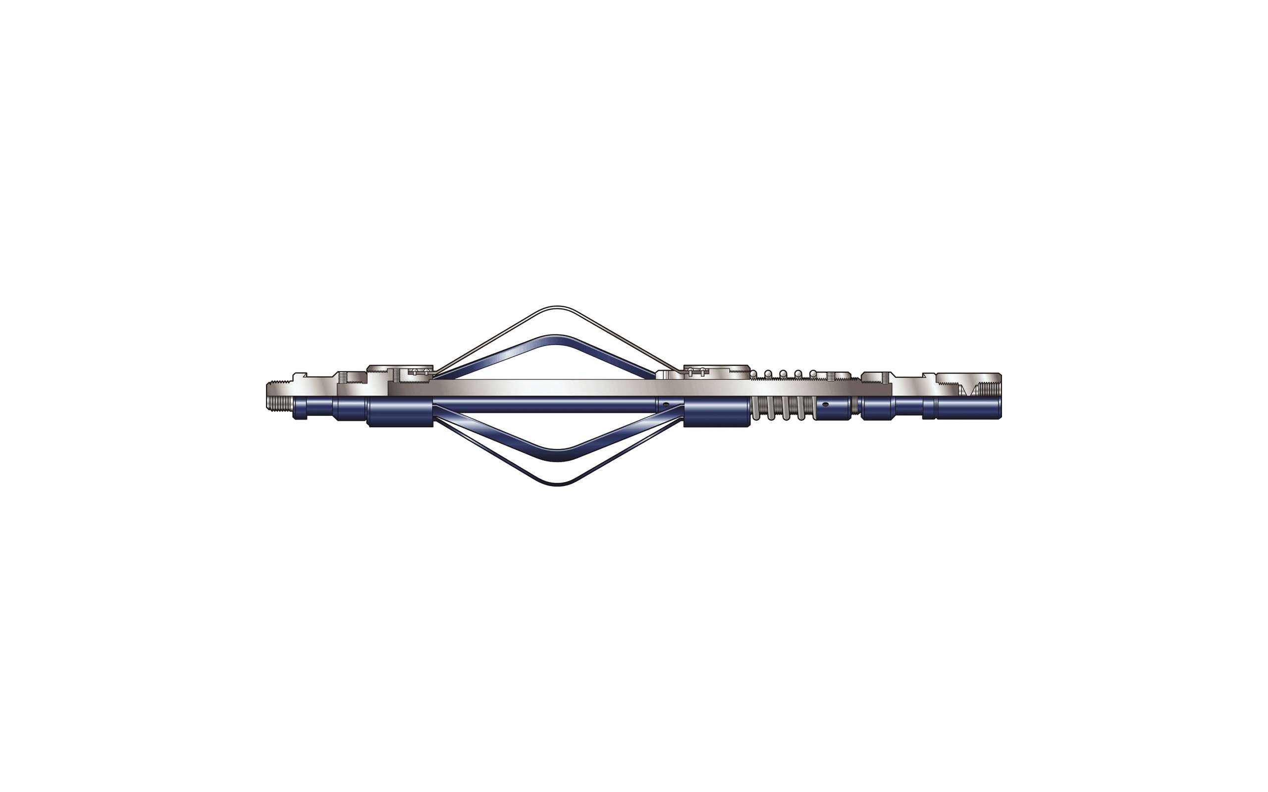 Spring centraliser technical drawing with sectioned view