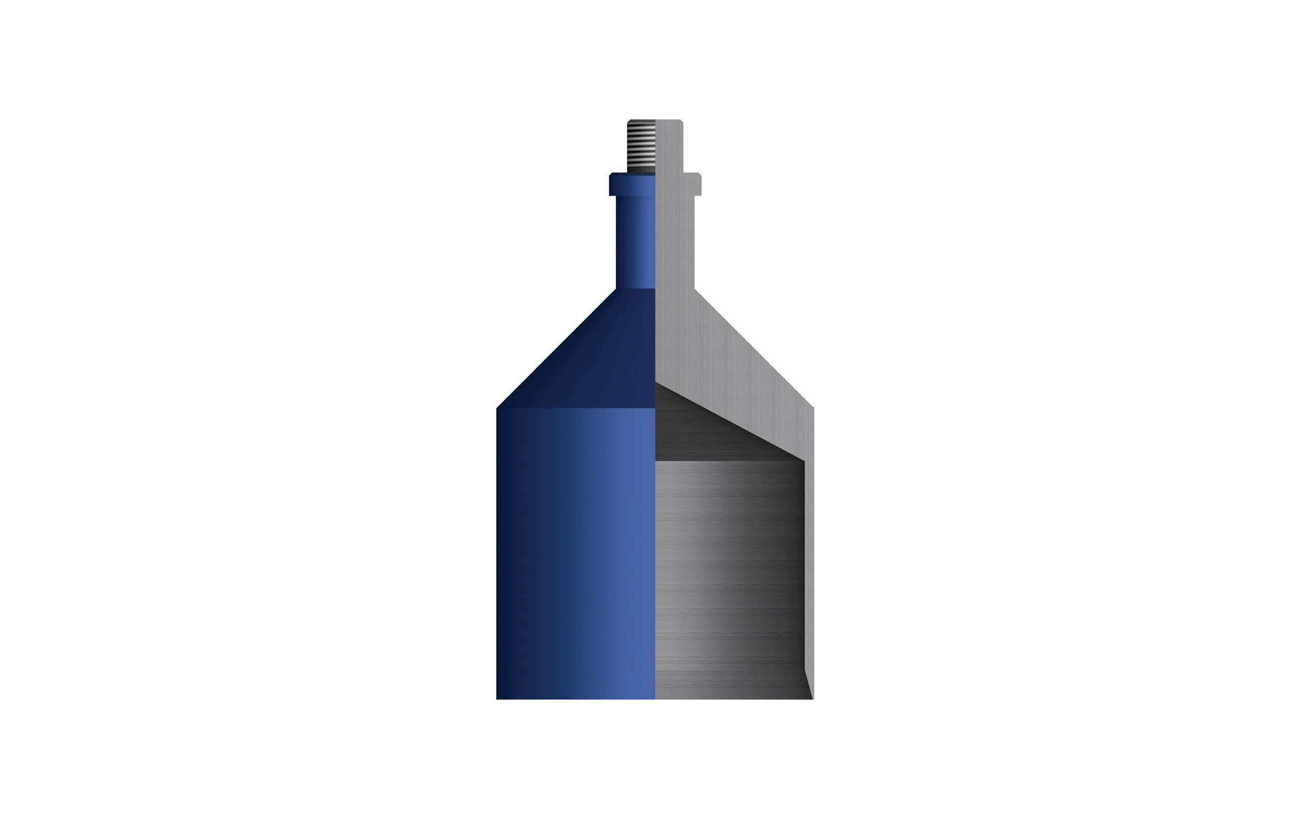 Solid wire finder sectioned view