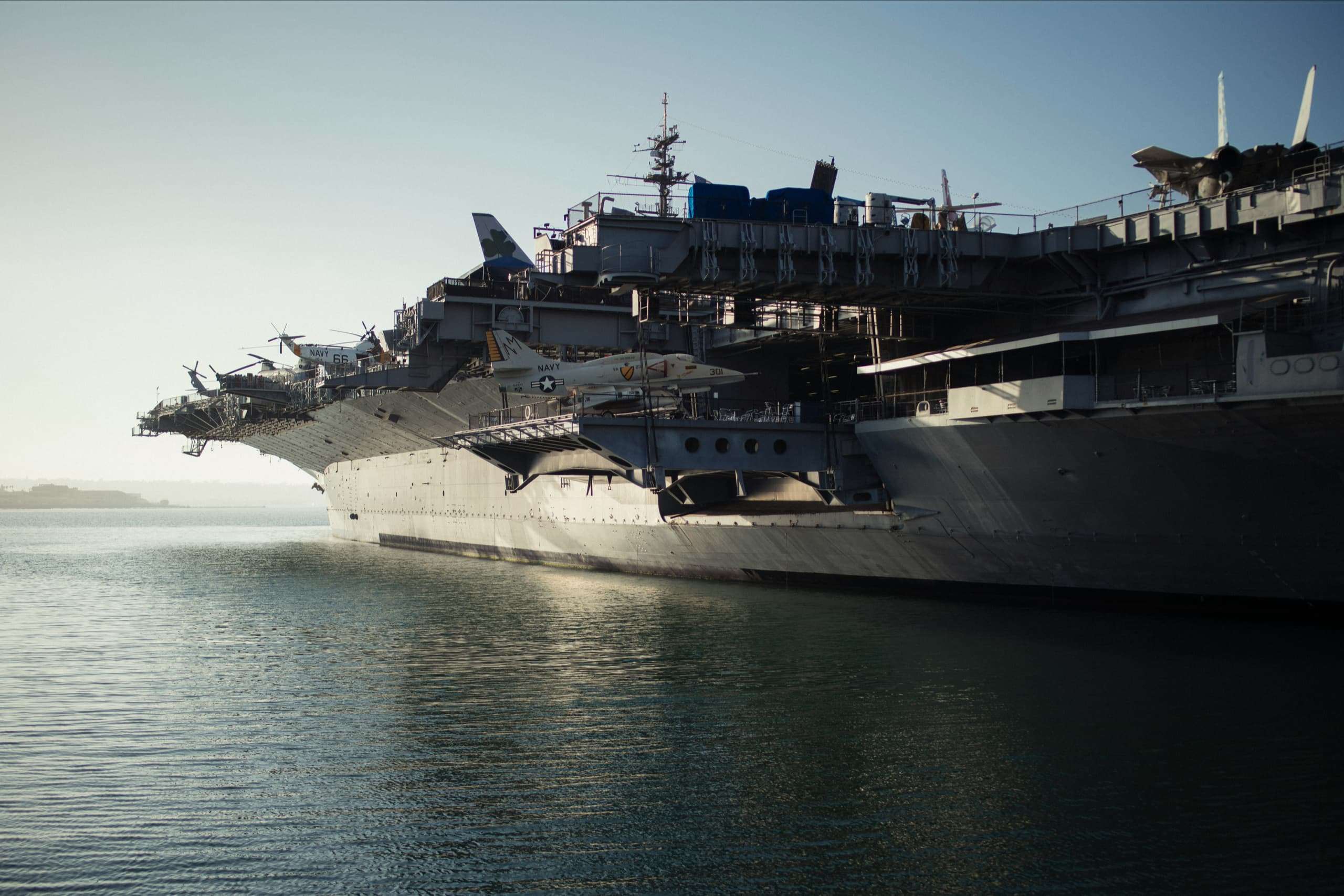 Aircraft carrier out at sea