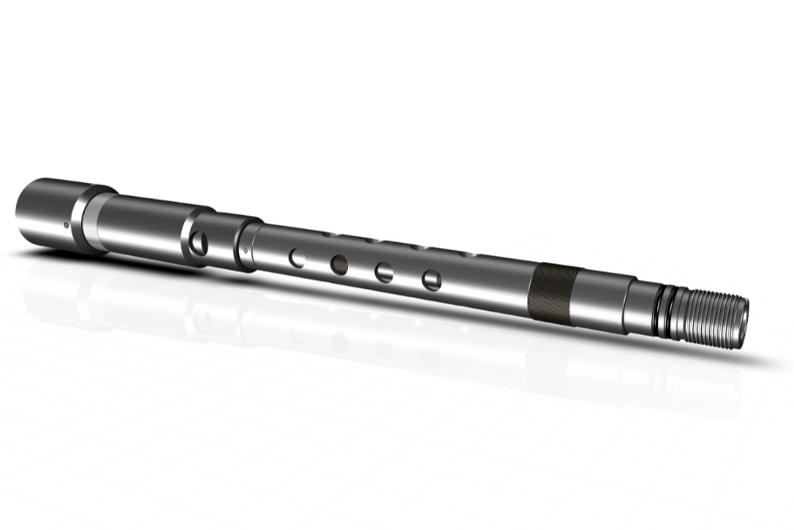 Long flute looking metal tube with threading on one end